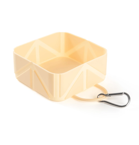 Foldable dog bowl yellow